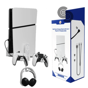 JYS PS5 Wall Mount Storage Stand with Dual Controller Charging Lahore