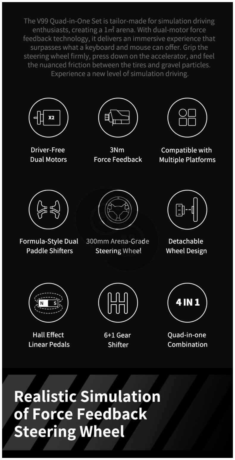 PXN V99 Racing Wheel Features 2