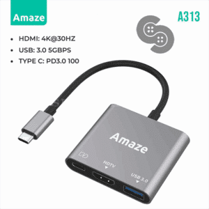 Amaze A313 3 in 1 Type C Hub Adapter