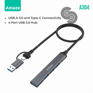 Amaze A304 USB 3 + Type C to 4 in 1 USB 3 Hub