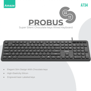 Amaze A734 Probus Super Silent Chocolate Keys Wired Keyboard