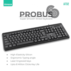 Amaze A732 Probus Super Smooth Ergonomic Wired Keyboard