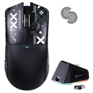 Attack Shark X11 wireless gaming mouse in Black with charging dock