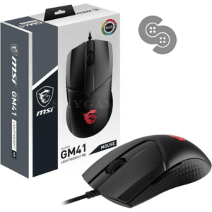 MSI Clutch GM41 Lightweight V2 Wired RGB Gaming Mouse - retail box and contents