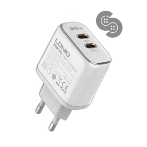 LDNIO 35W Dual USB-C Fast Charger - A2528C - front view