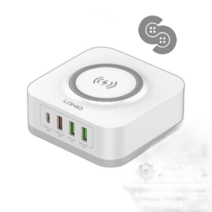 LDNIO 32W Wireless Charging Station with 4 USB Ports - AW004 - front view