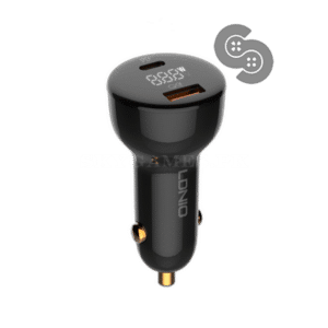 LDNIO 100W Dual USB Car Charger with LED Display - C101 - front view