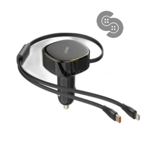 LDNIO 30W Car Charger with Built-in Cable - C107 - front view