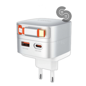 LDNIO 33W Fast Charger with Retractable Cable - Q9 - front view