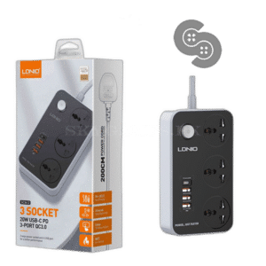LDNIO 38W 3 AC Outlet Universal Power Strip - SC3412 - front view