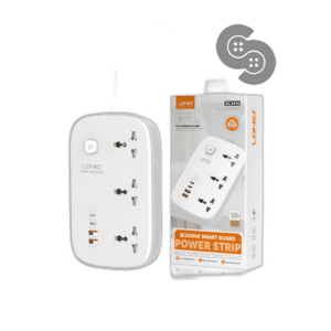 LDNIO 65W 3 AC Outlet 4 USB Power Strip - SC3416 - front view