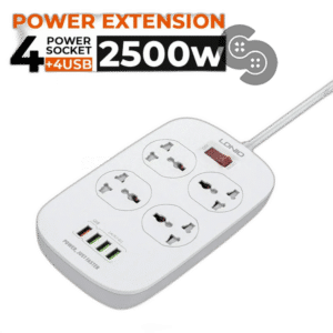 LDNIO 18W 4 AC Outlet Universal Power Strip - SC4407C - front view
