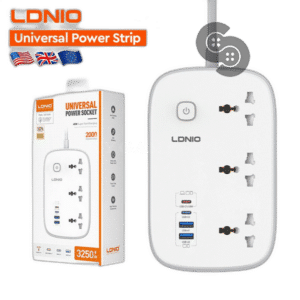 LDNIO 45W 3 AC Outlet Power Strip with 4 USB - SC6 - front view