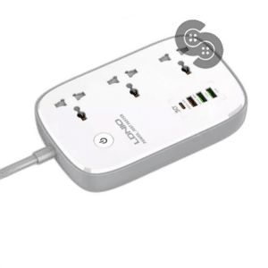 LDNIO 30W 3 AC Outlet Wi-Fi Smart Power Strip - SCW3451 - angled view