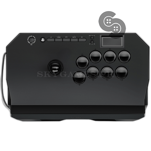 Qanba Drone 2 Arcade Joystick PS5/PS4 - top panel with the joystick, eight buttons and command panel