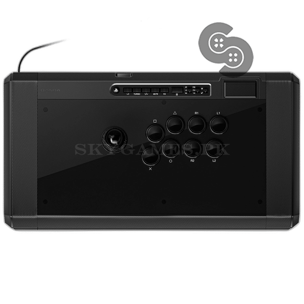 Qanba Obsidian 2 Arcade Joystick PS5/PS4 - top panel with Sanwa Denshi lever, buttons and command panel