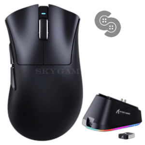 Attack Shark V3 Pro Wireless Gaming Mouse with RGB Charging Dock - Black