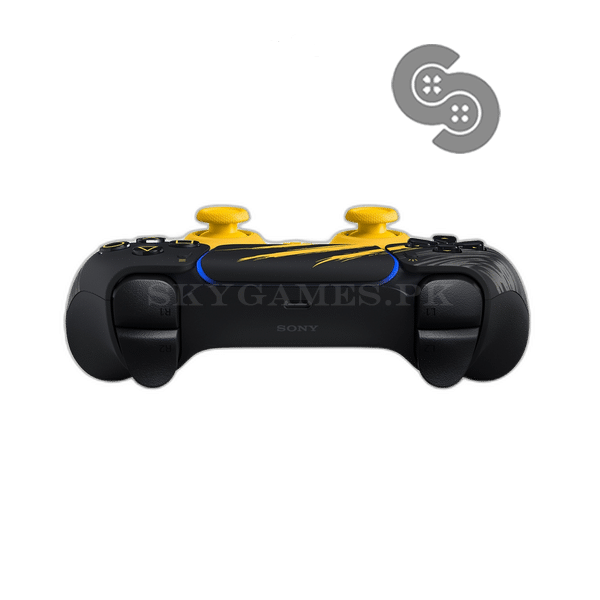 PS5 Controller Marvel's Wolverine Battle Yellow Limited Edition - top view showing the triggers and yellow thumbsticks