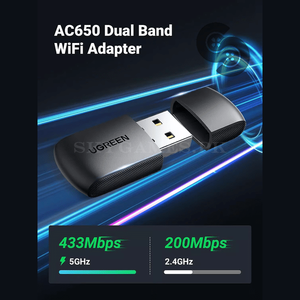 UGREEN AC650 Dual Band USB WiFi Adapter - UGREEN 20204 product view 2