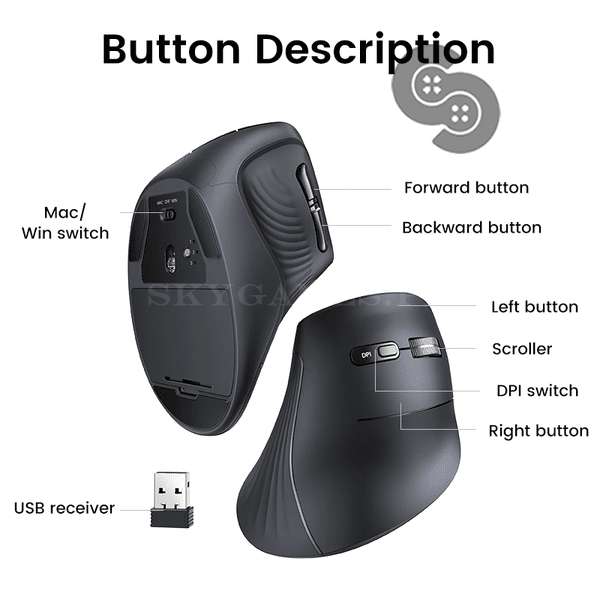 UGREEN Multi-Mode Vertical Mouse - UGREEN 25444 product view 4