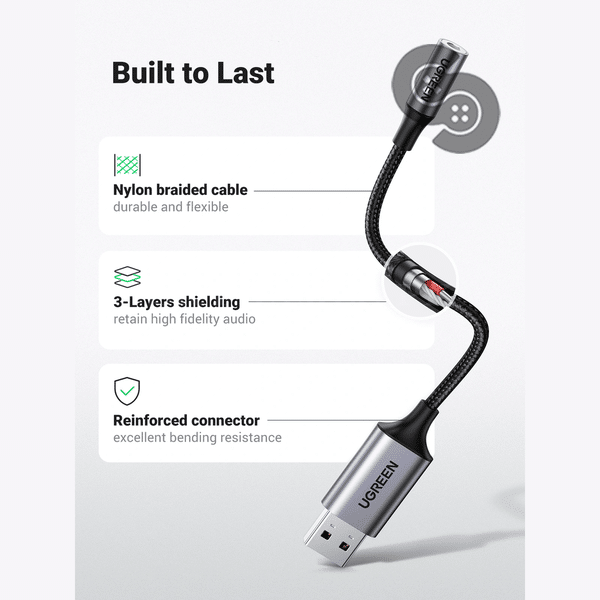 UGREEN USB to 3.5mm Headset Adapter - UGREEN 30757 product view 2