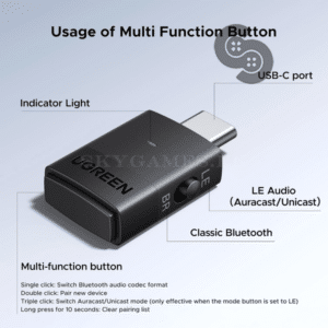 UGREEN Bluetooth 6.0 Audio Transmitter for PS5 and PC - UGREEN 65708